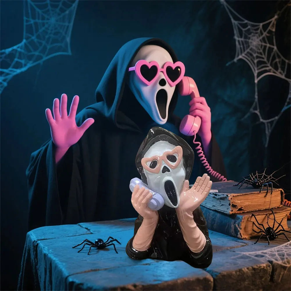 Screaming Face Ghost Figurine
