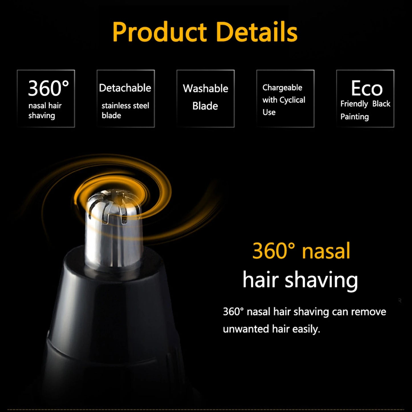 Men Ear Nose Beard Eyebrows Hair Removal Trimmer